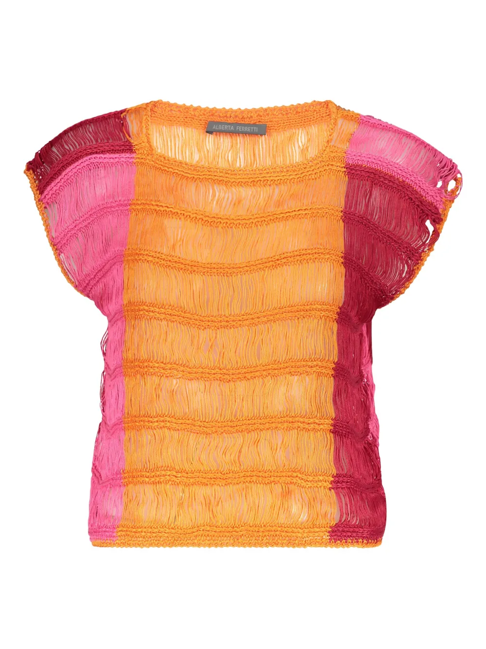 Alberta Ferretti fringe-detailing blouse Oranje