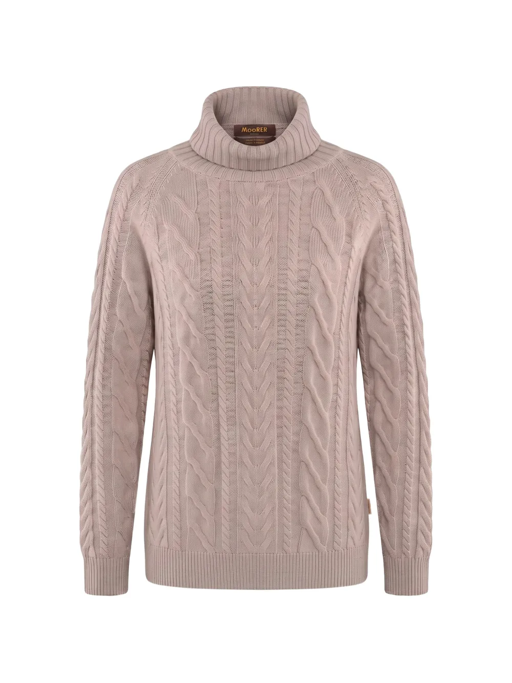 Moorer Cable-knit Roll-neck Sweater In Purple