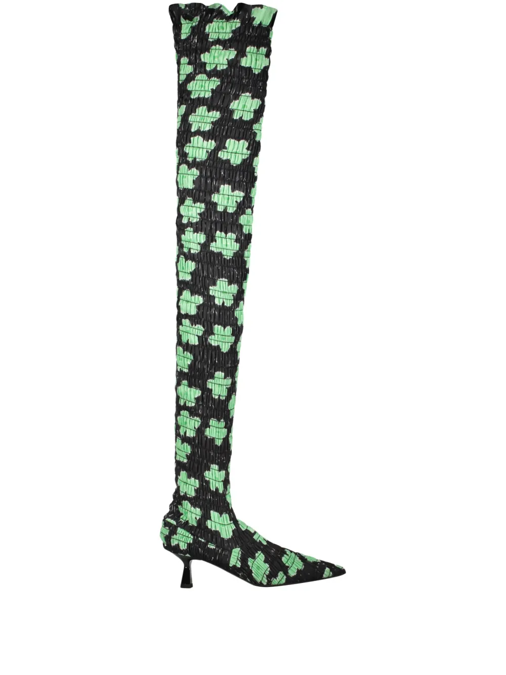 Amy Crookes 50mm Floral-print Boots In Black