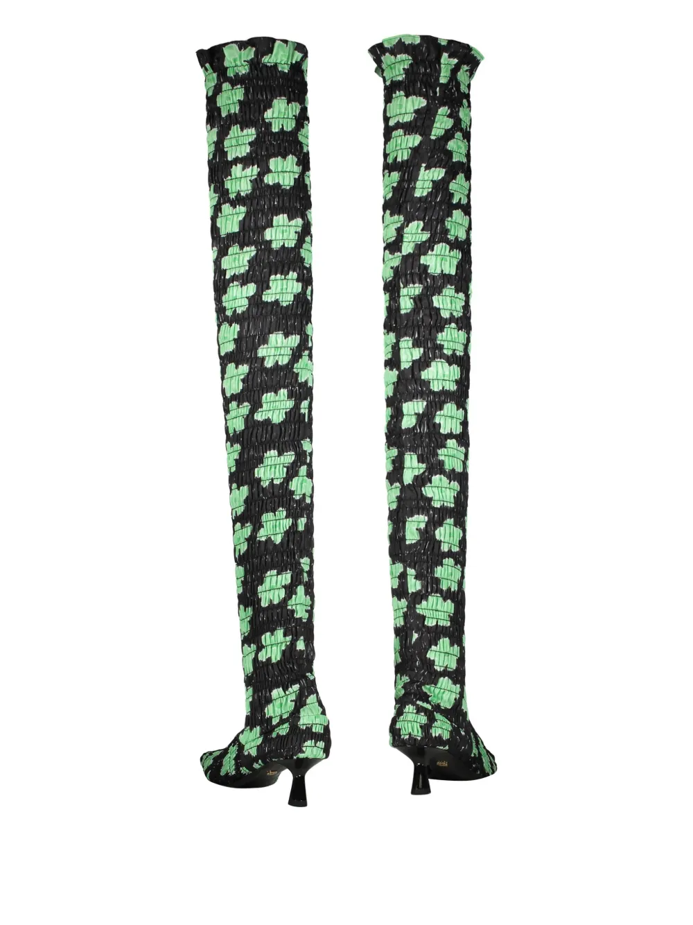 Amy Crookes 50mm Floral-print Boots In Black