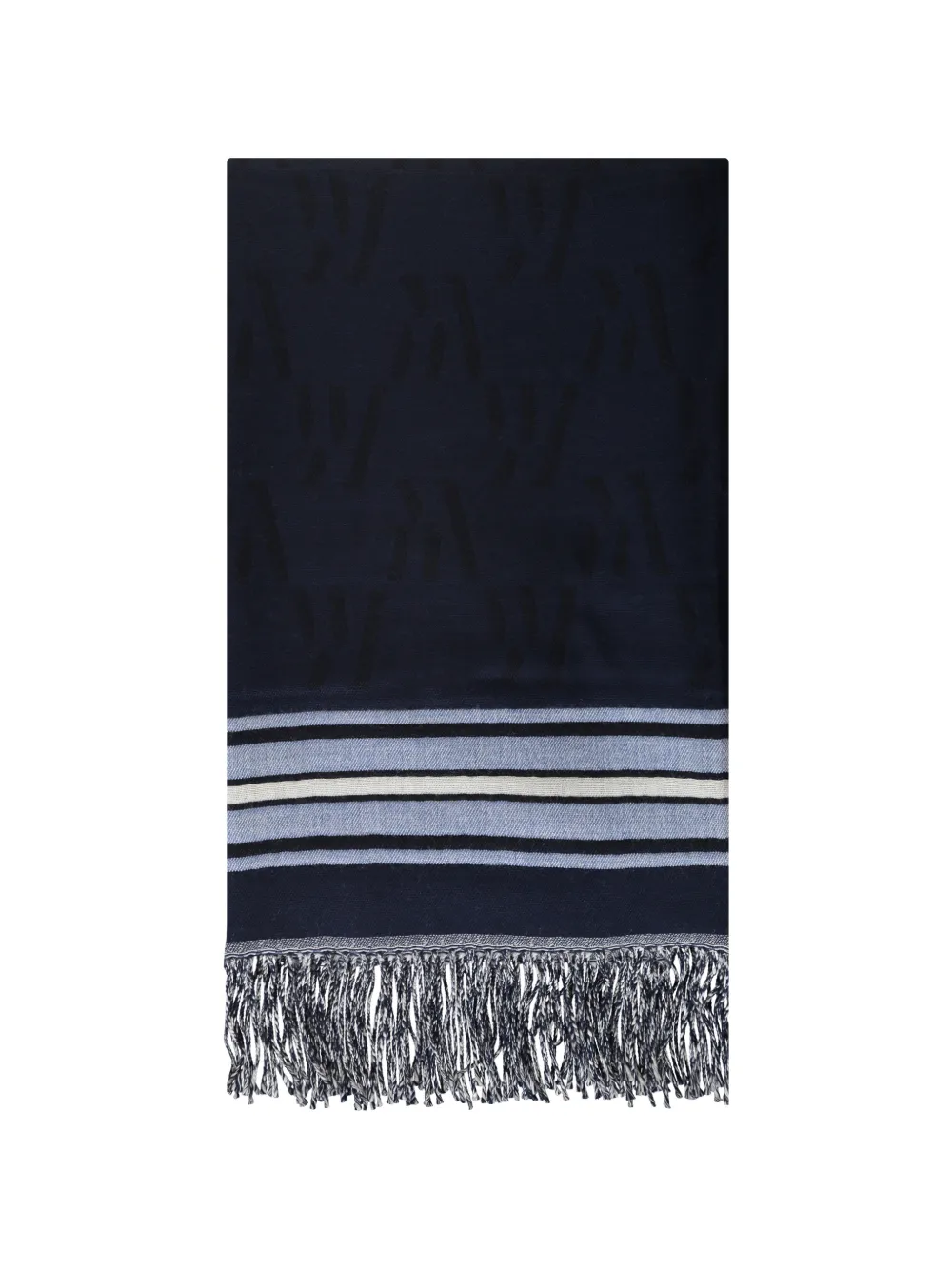 Moorer logo-jacquard fringed scarf Blauw