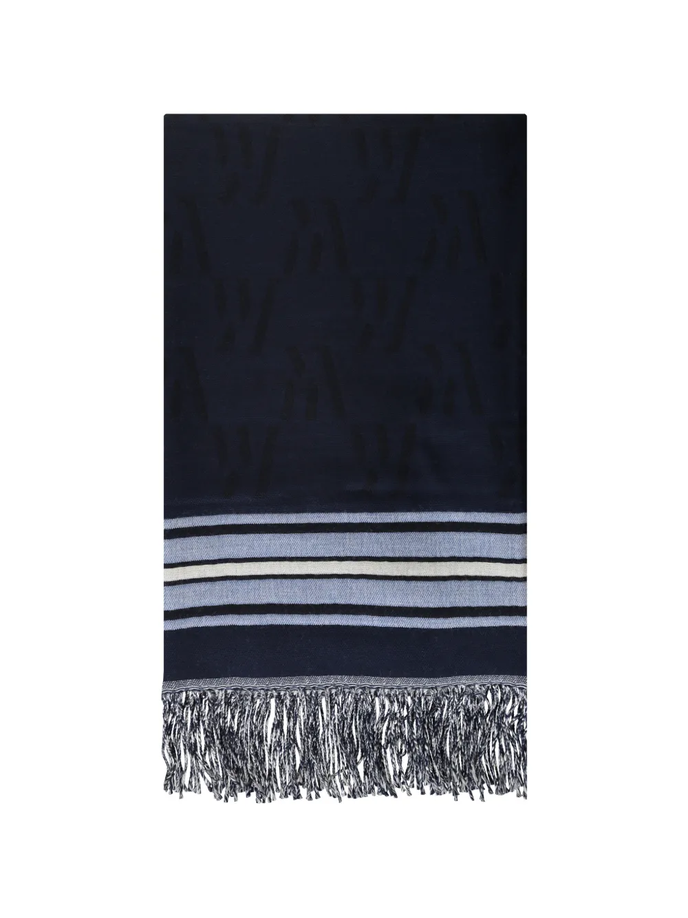 Moorer logo-jacquard fringed scarf Blauw