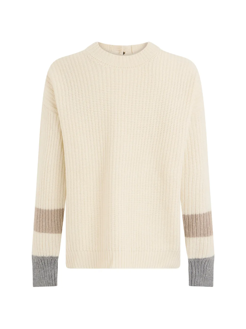 Moorer Alexis-Tcl geribbeld vest met colourblocking Beige