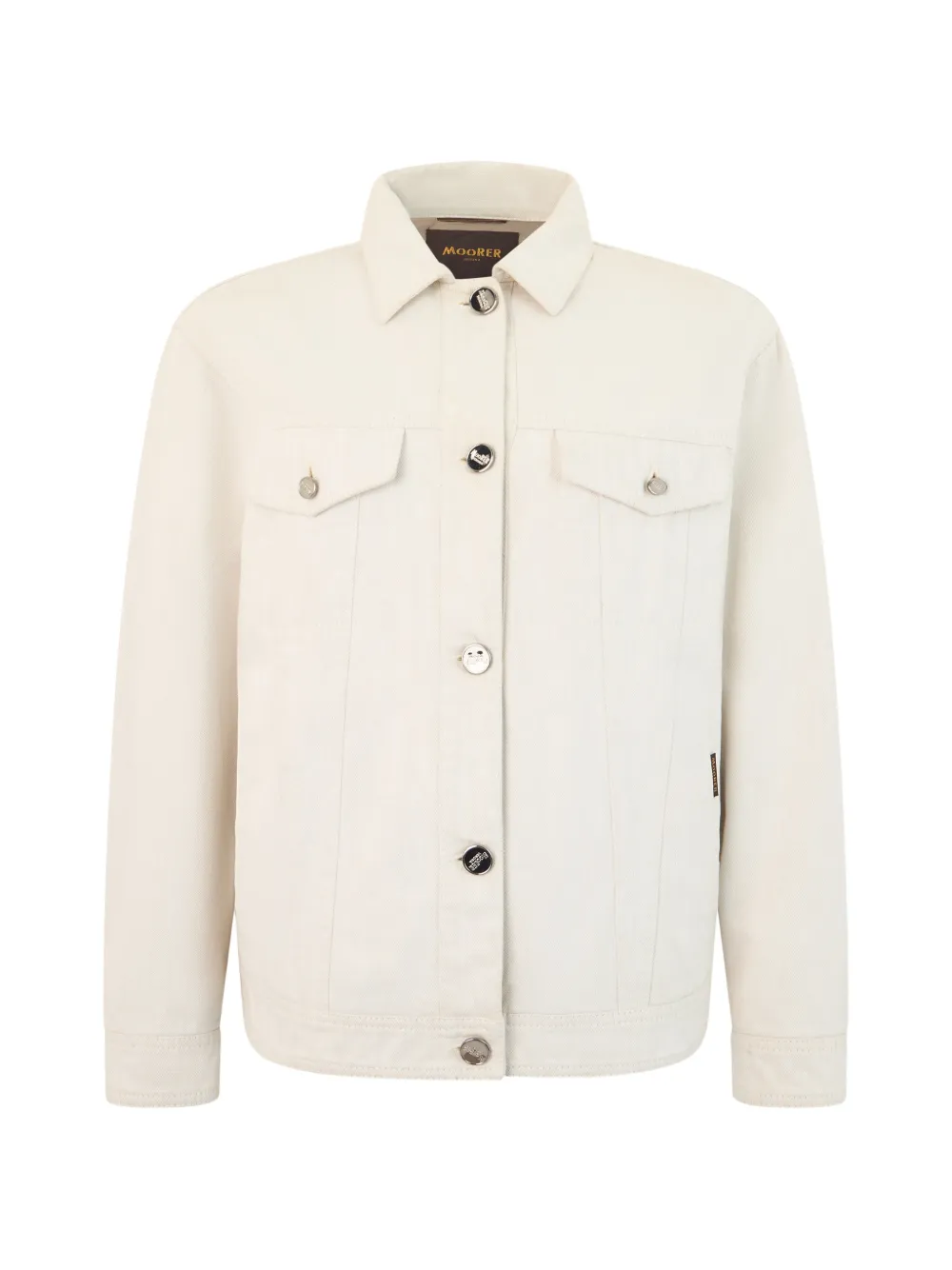 Moorer Ardea Button-up Denim Jacket In White