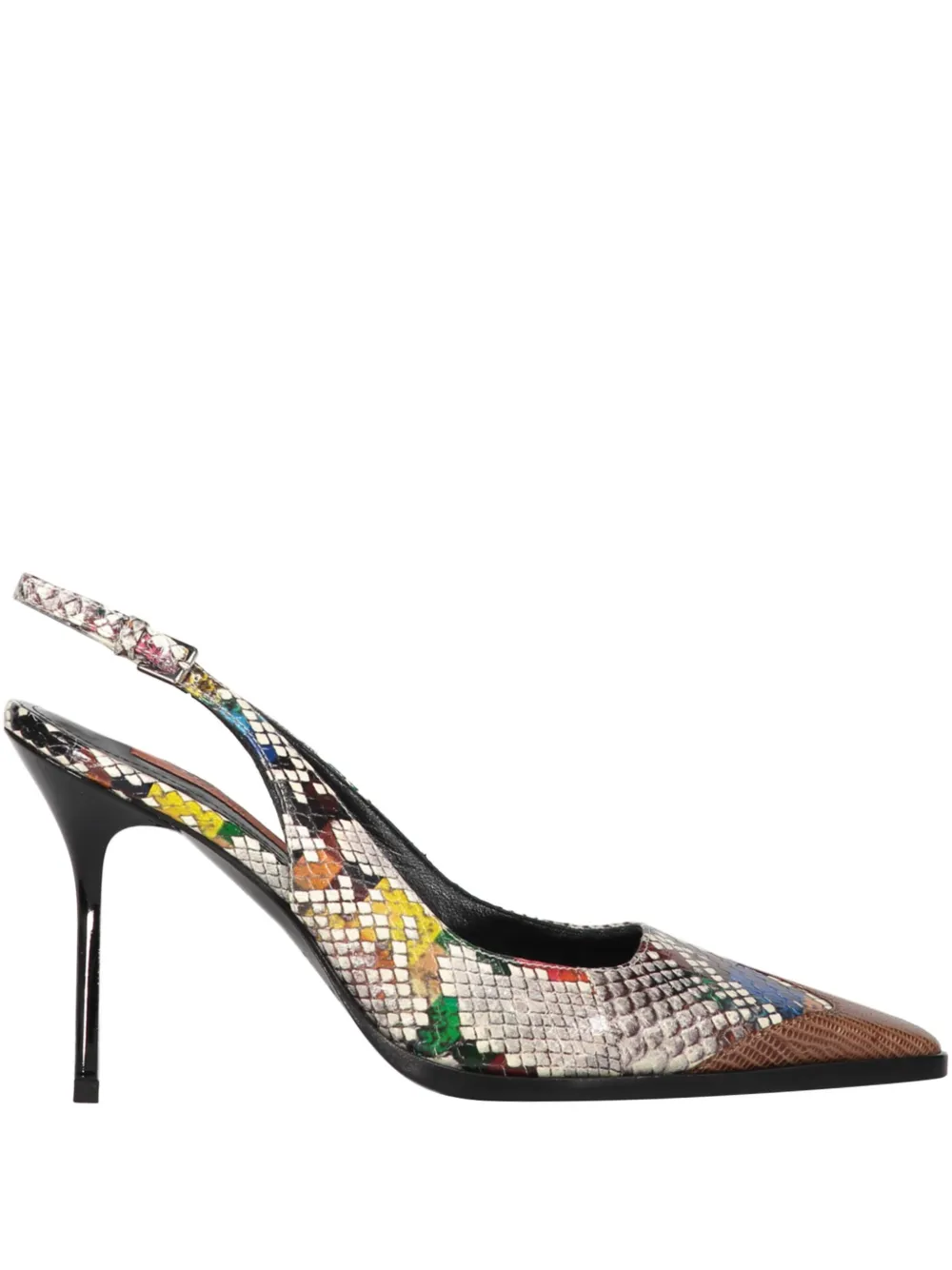 python-print slingback pumps