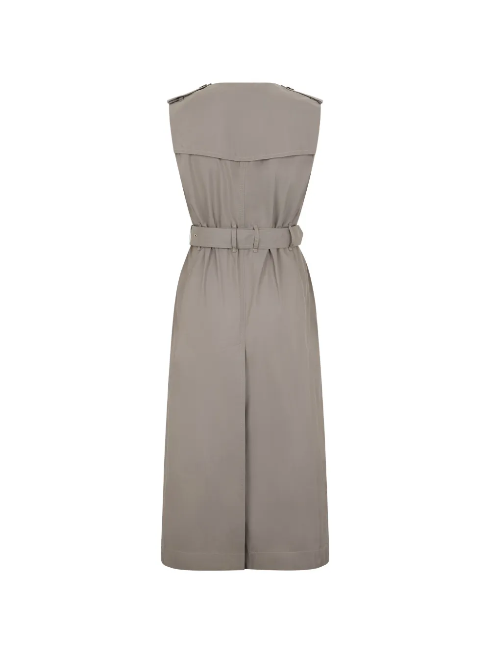  Moorer Sleeveless Double-breasted Belted Coat - Grey 