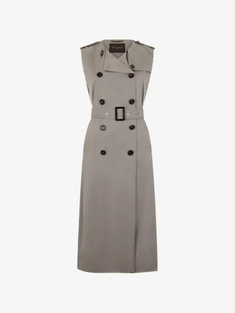 Moorer sleeveless double-breasted belted coat