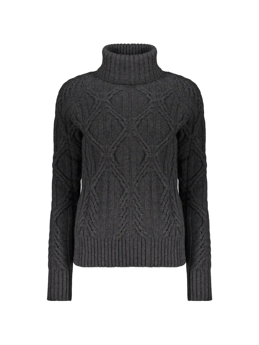 Moorer Anna Cable-knit Roll-neck Sweater In Grey