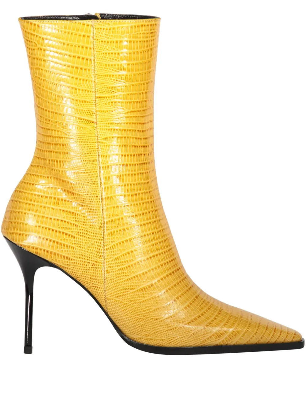 100mm lizard-skin print ankle boots