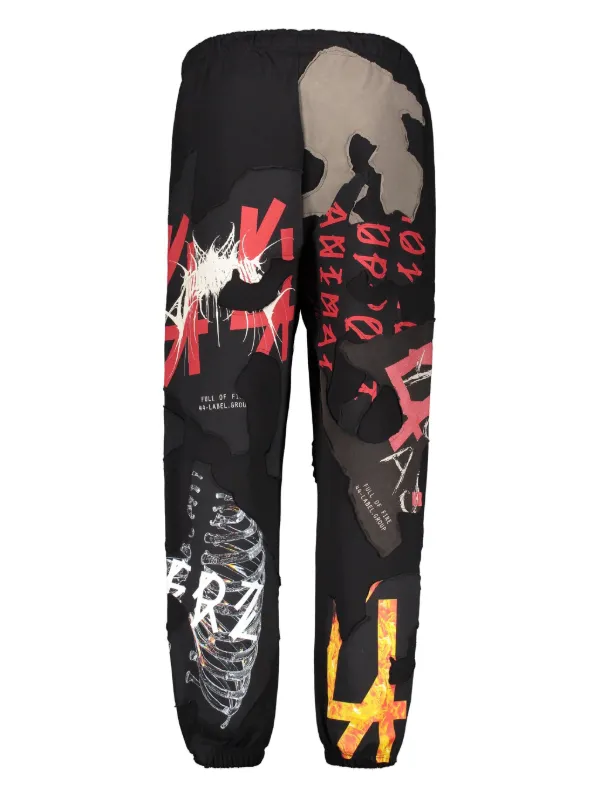 44 LABEL GROUP Sweatpants with logo パンツ 44 LABEL GROUP graphic-print Track Pants | Black | FARFETCH