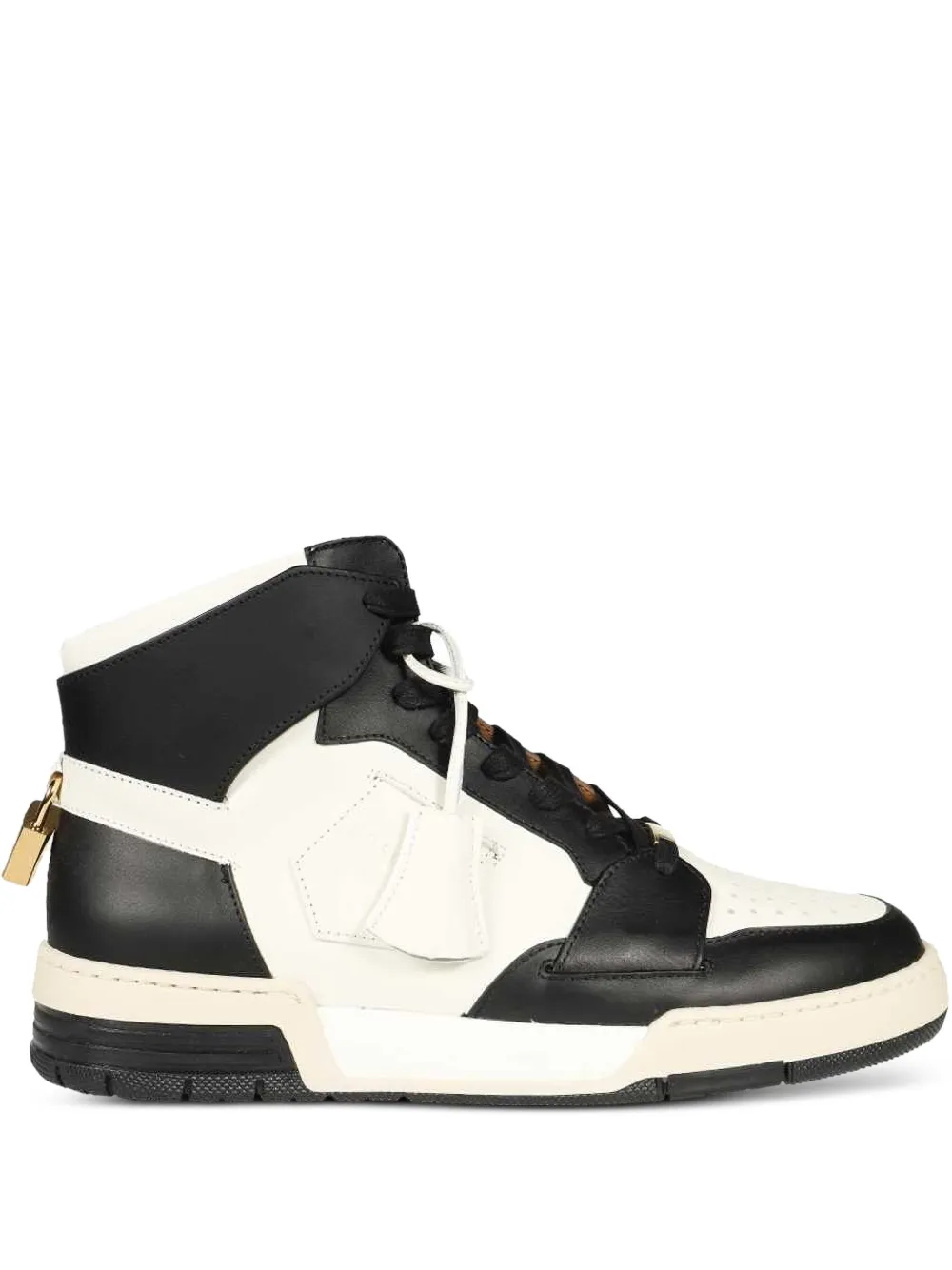 panelled high-top sneakers