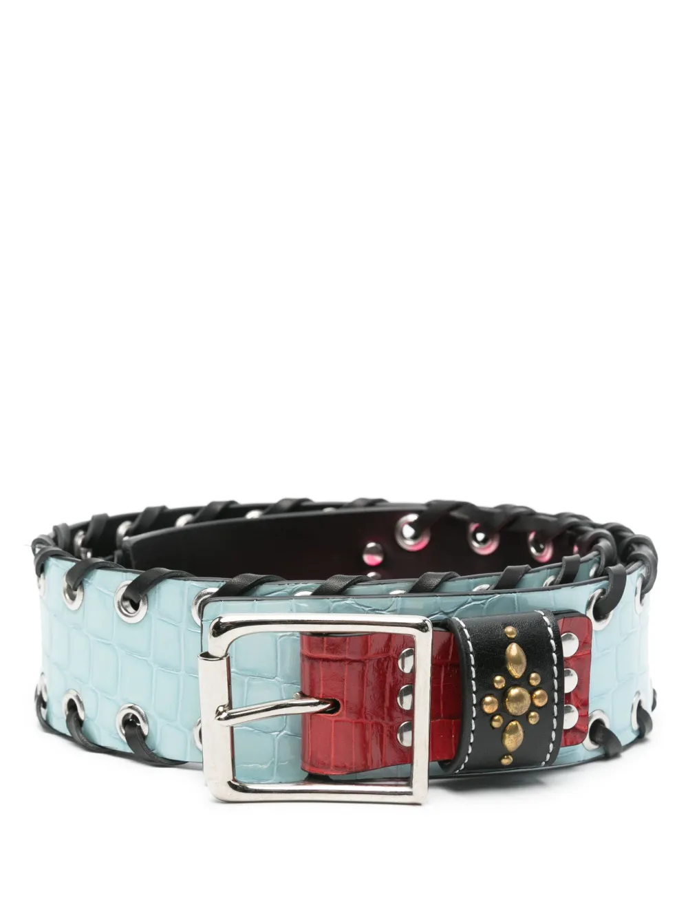 Chopova Lowena Carter Croc Belt In Blau