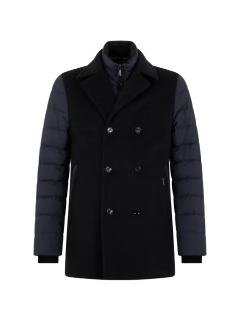 Moorer Cecco padded-sleeve double-breasted peacoat