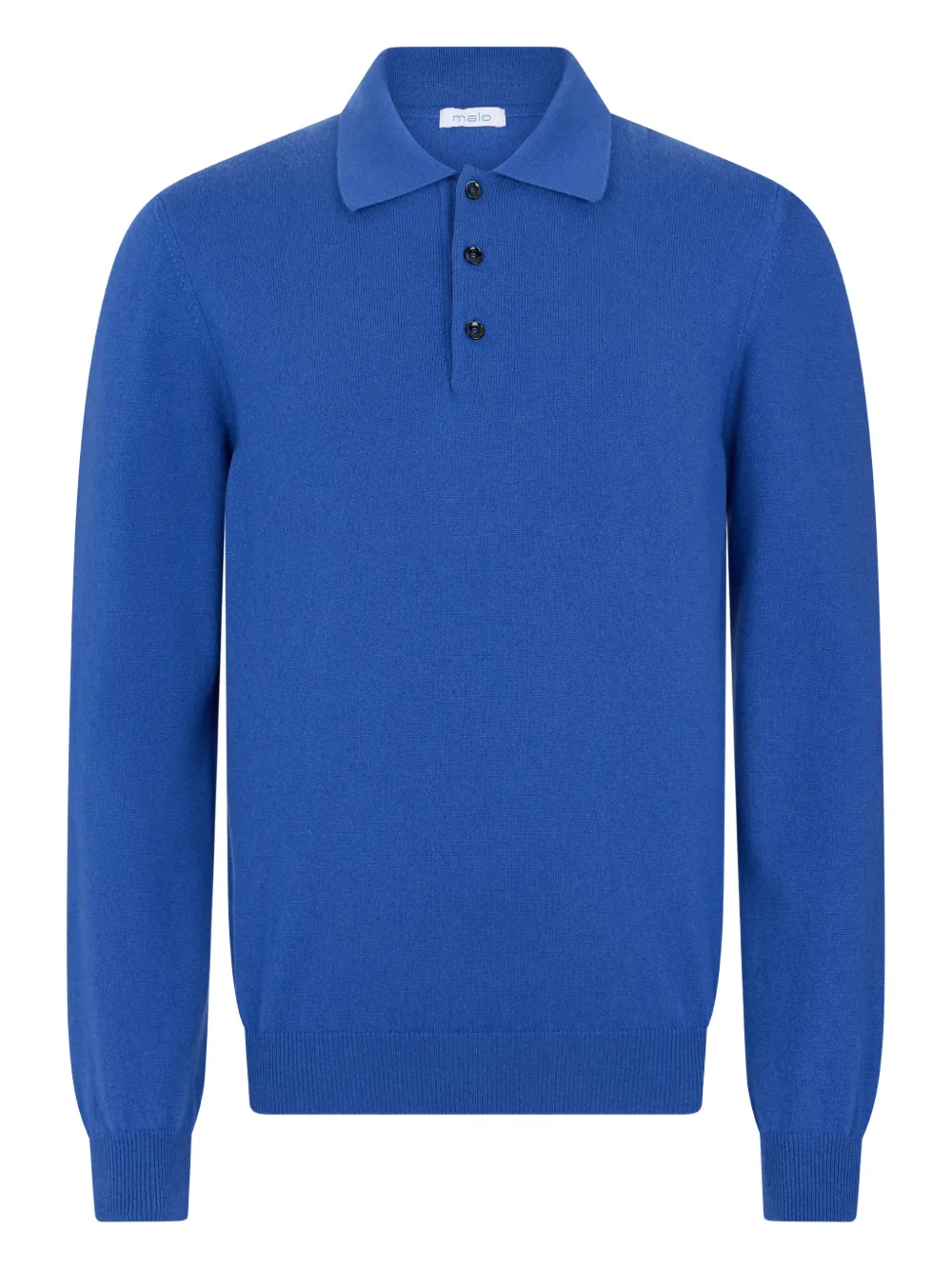 Malo buttoned long-sleeve polo shirt - Blu