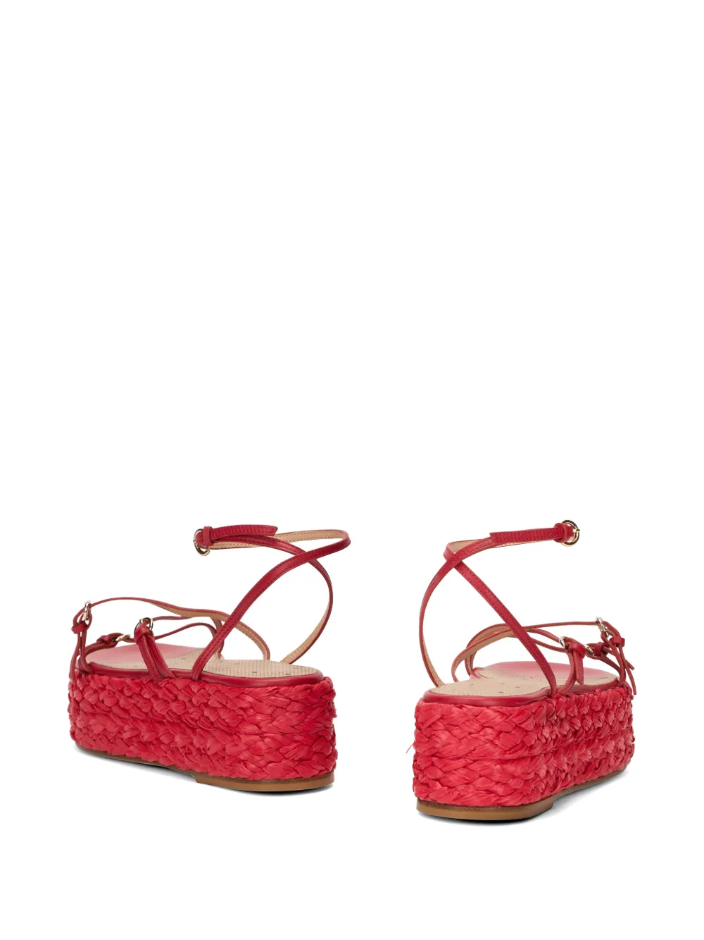 RED(V) Espadrilles met plateauzool en bandjes Rood