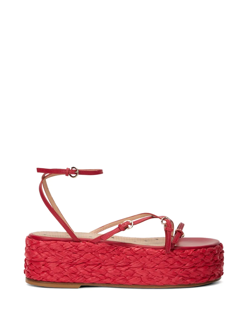 RED(V) strappy platform-sole espadrilles - Rosso