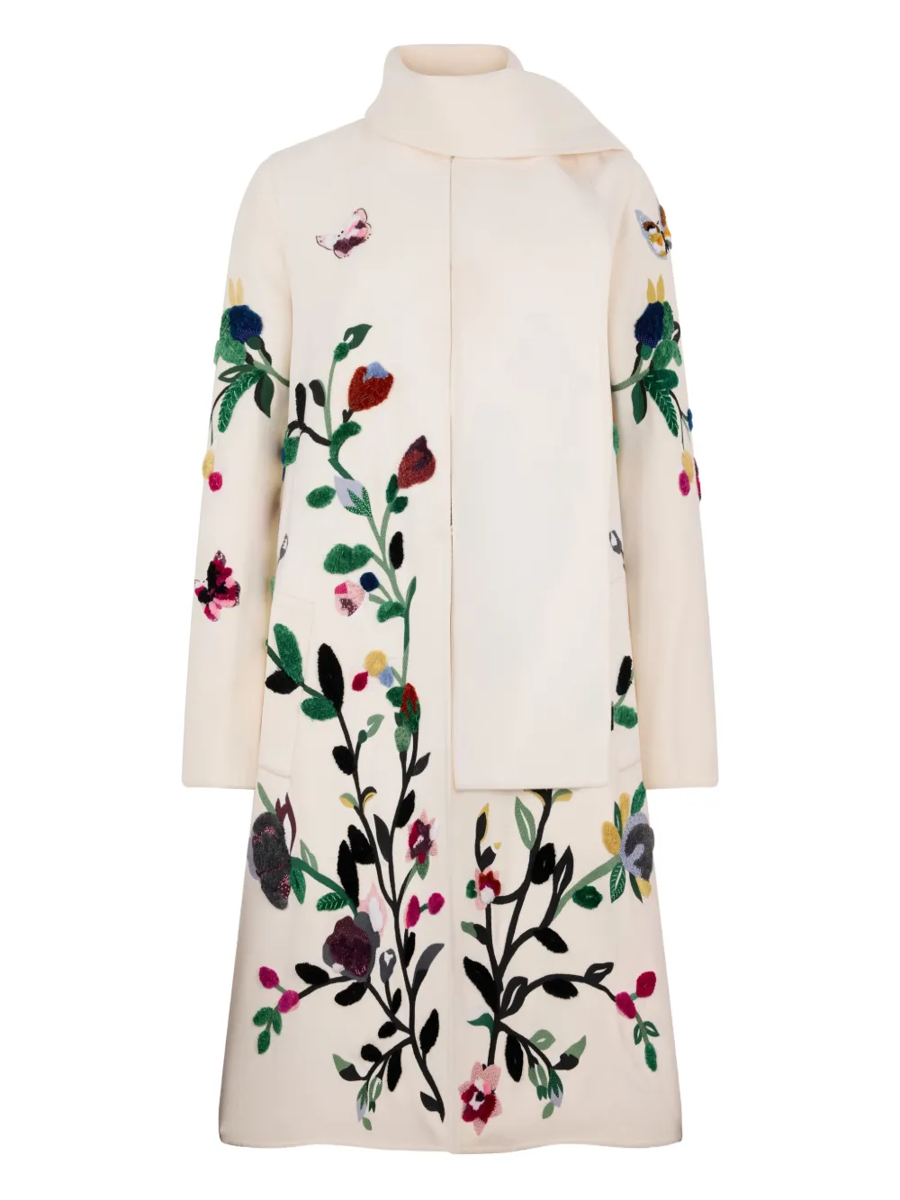 Valentino Garavani Caban floral coat - Toni neutri