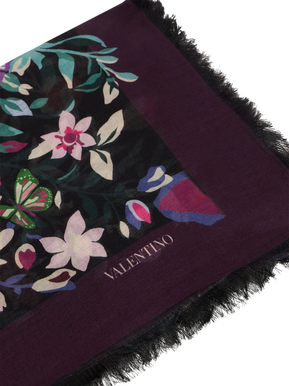 Valentino Garavani floral-print scarf - Paars
