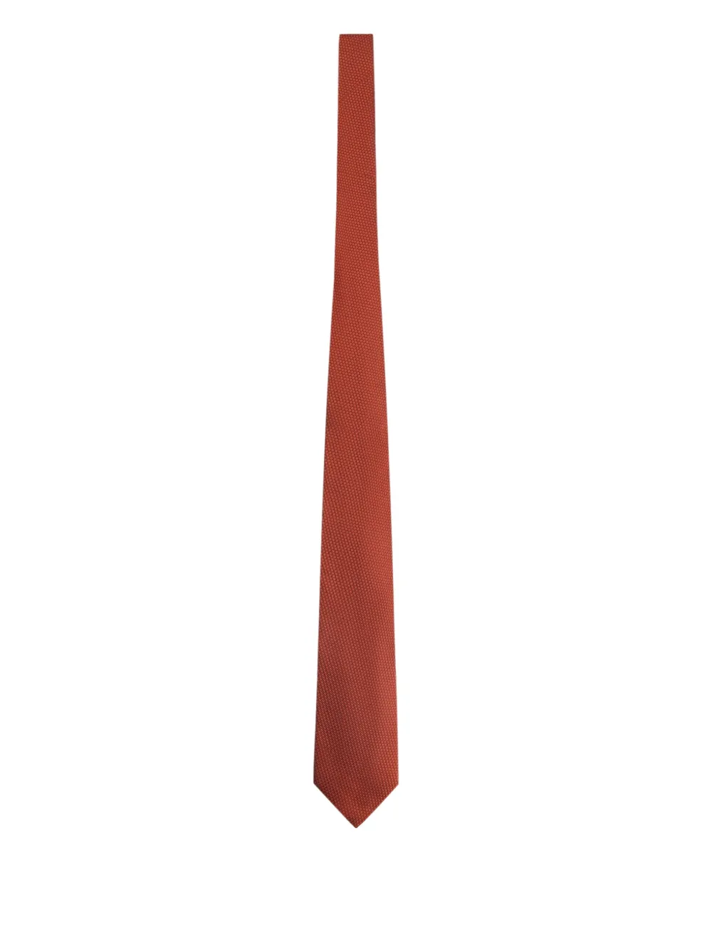 Zegna Textured Silk Tie In Orange