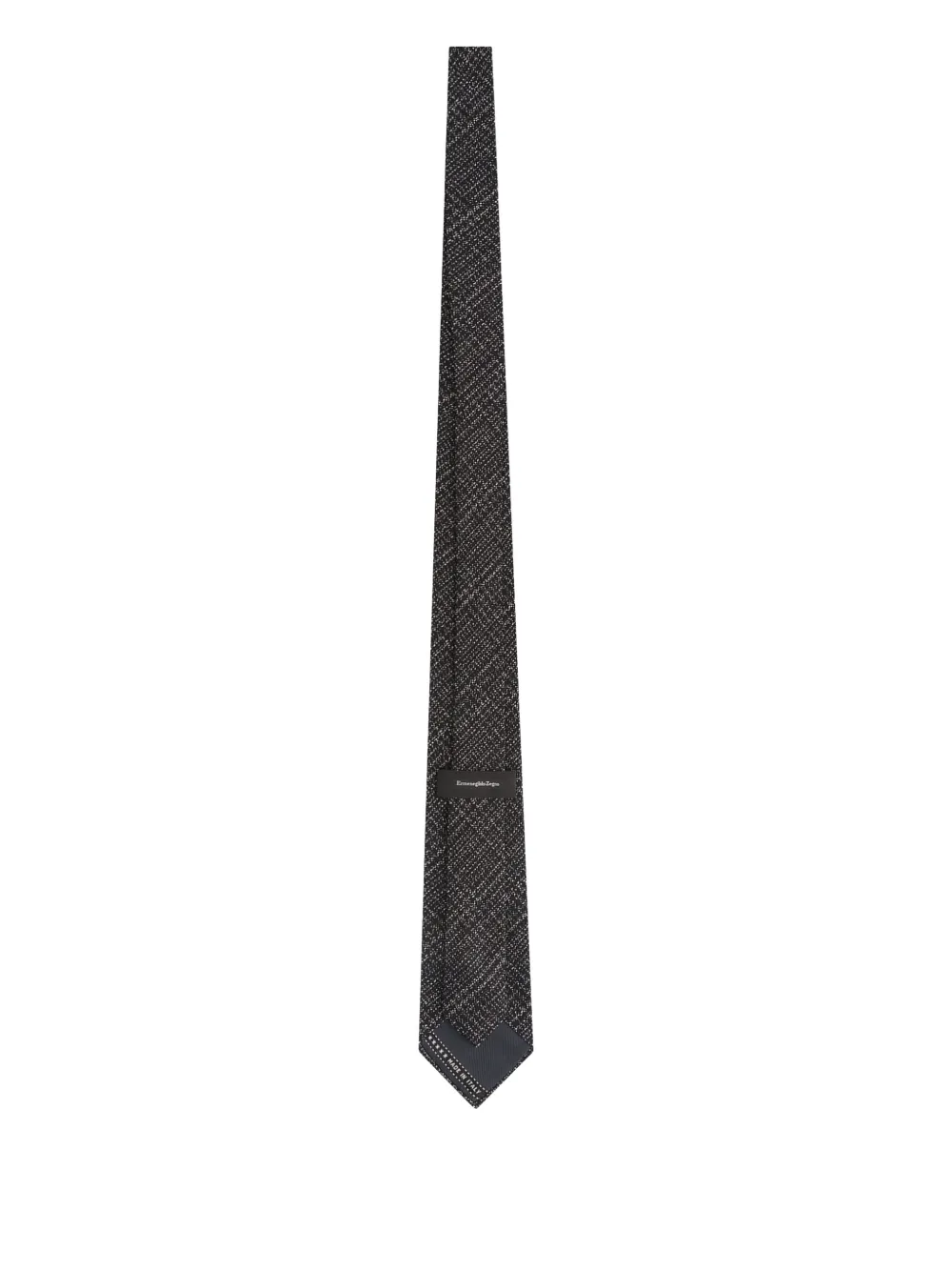 Zegna textured-patterned tie - Zwart