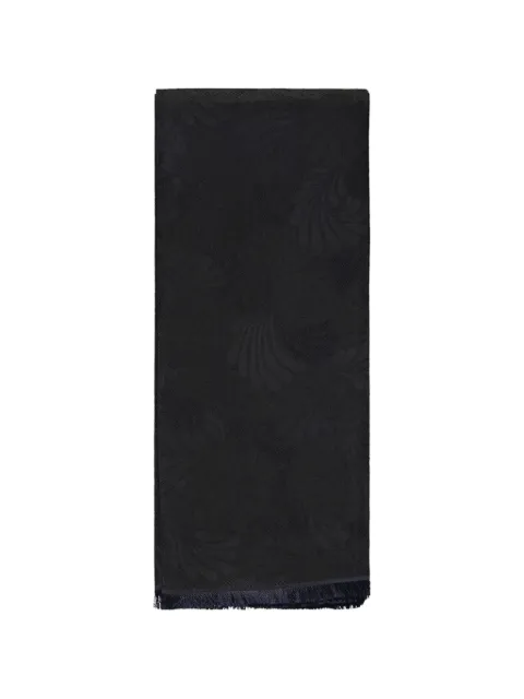 Zegna floral-jacquard fringed scarf