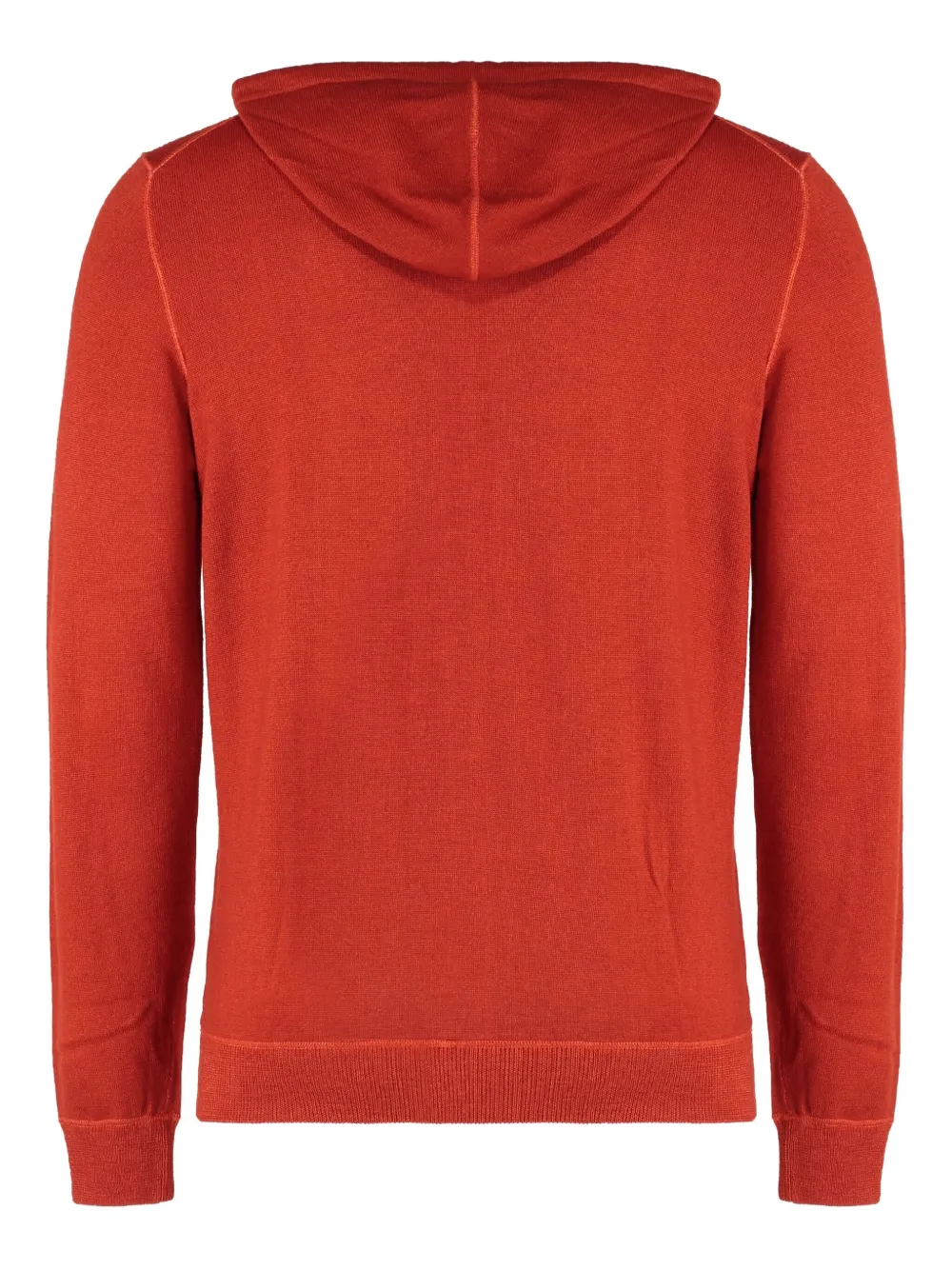 Moorer Ribbed Hooded Sweater In Red