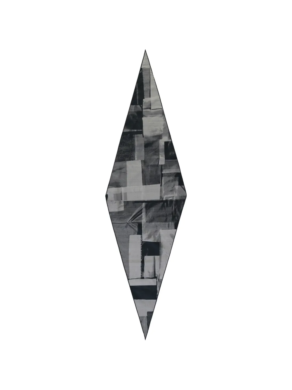 Zegna abstract-print diamond-shaped scarf - Black