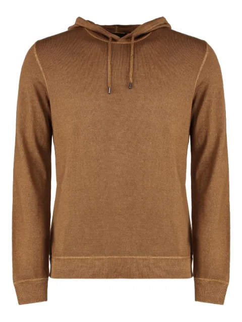 Moorer hooded ribbed sweater