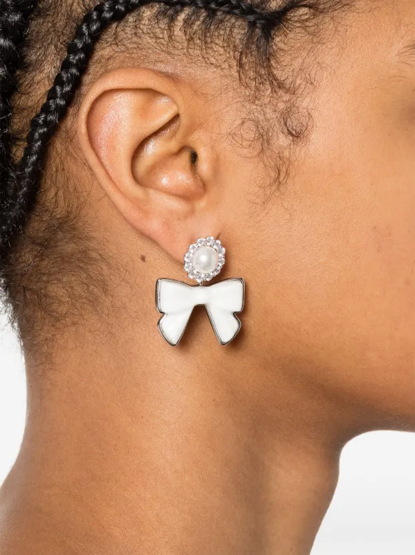 【大特価!!】 Shushu/Tong x YVMIN Drop FARFETCH | White | Earrings Bow アクセサリー