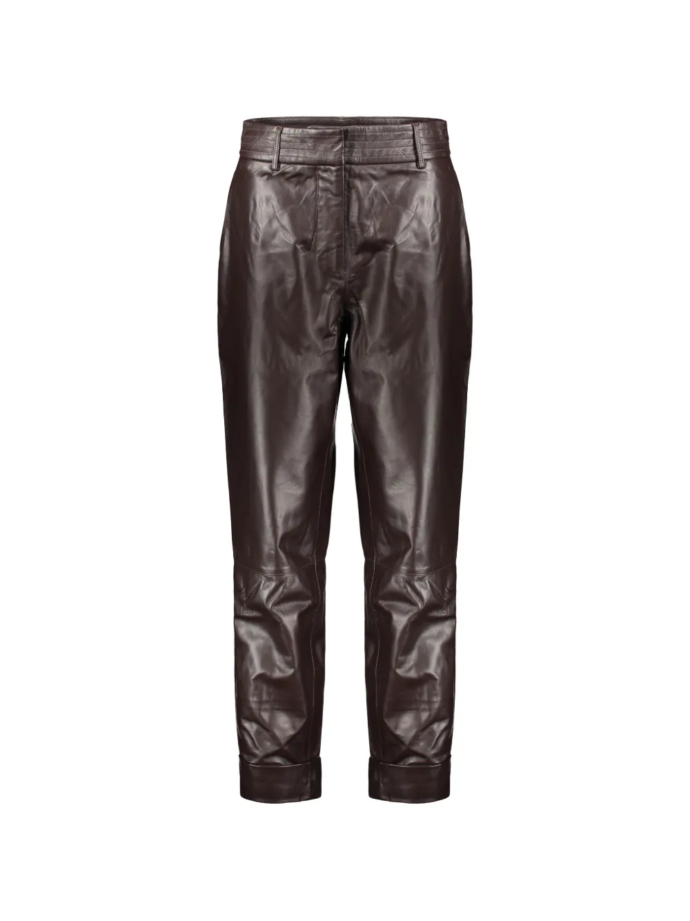 Moorer Sabrina leather trousers Bruin