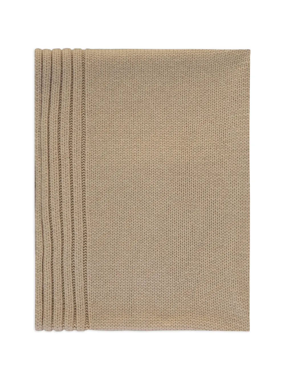 Moorer Geribbelde sjaal met opgestikte patch Beige