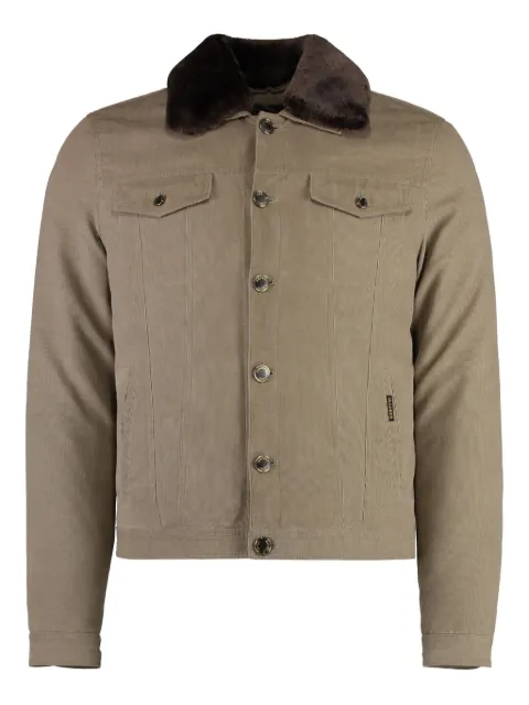 Moorer padded corduroy collar jacket