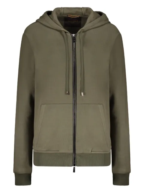 Moorer hooded zip-up hoodie