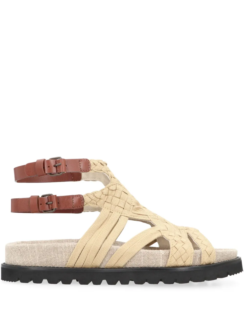 Alberta Ferretti buckle-strap flat sandals Beige