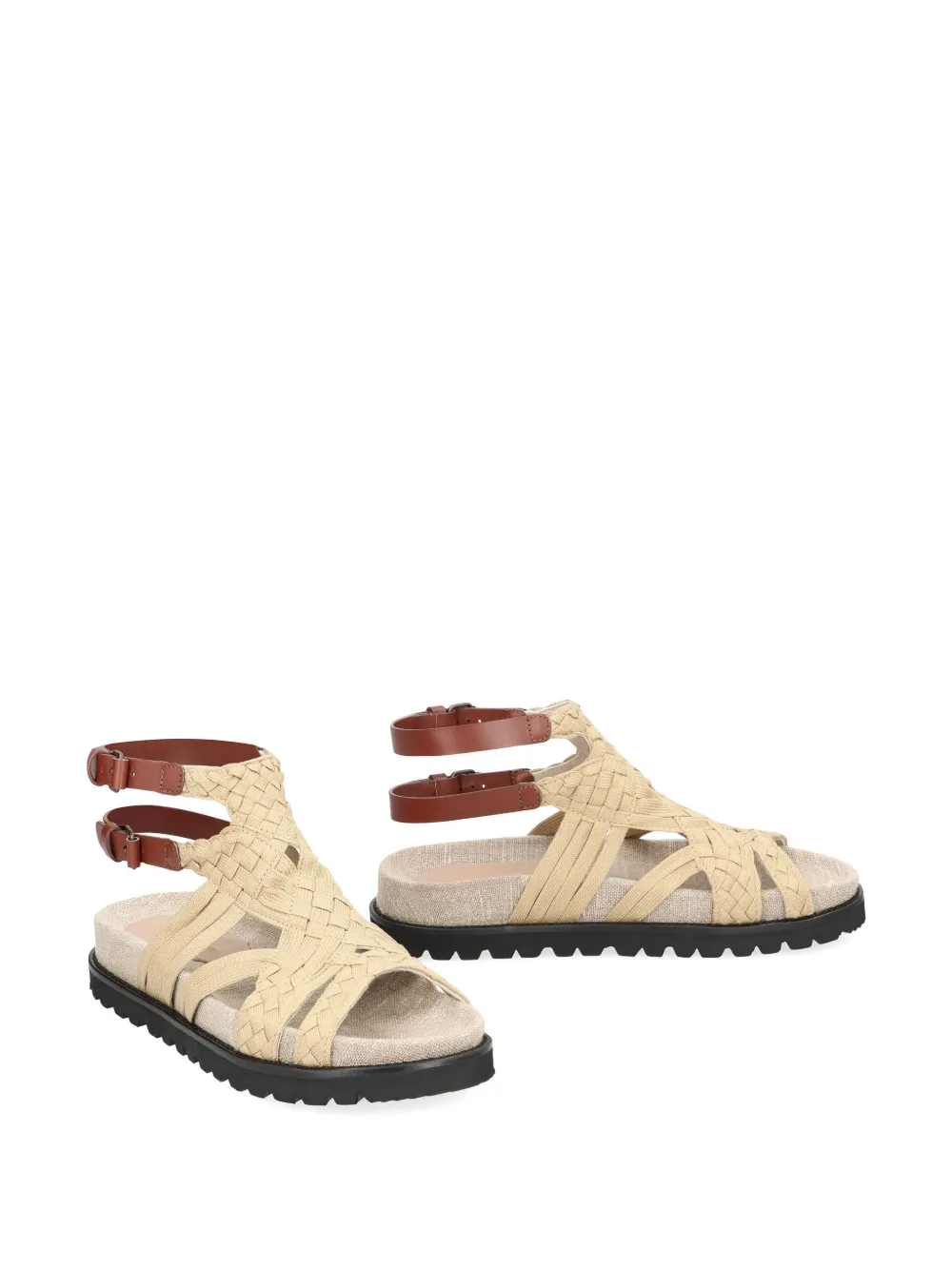 Alberta Ferretti buckle-strap flat sandals Beige