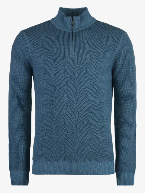 Moorer half-zip cable-knit wool sweater