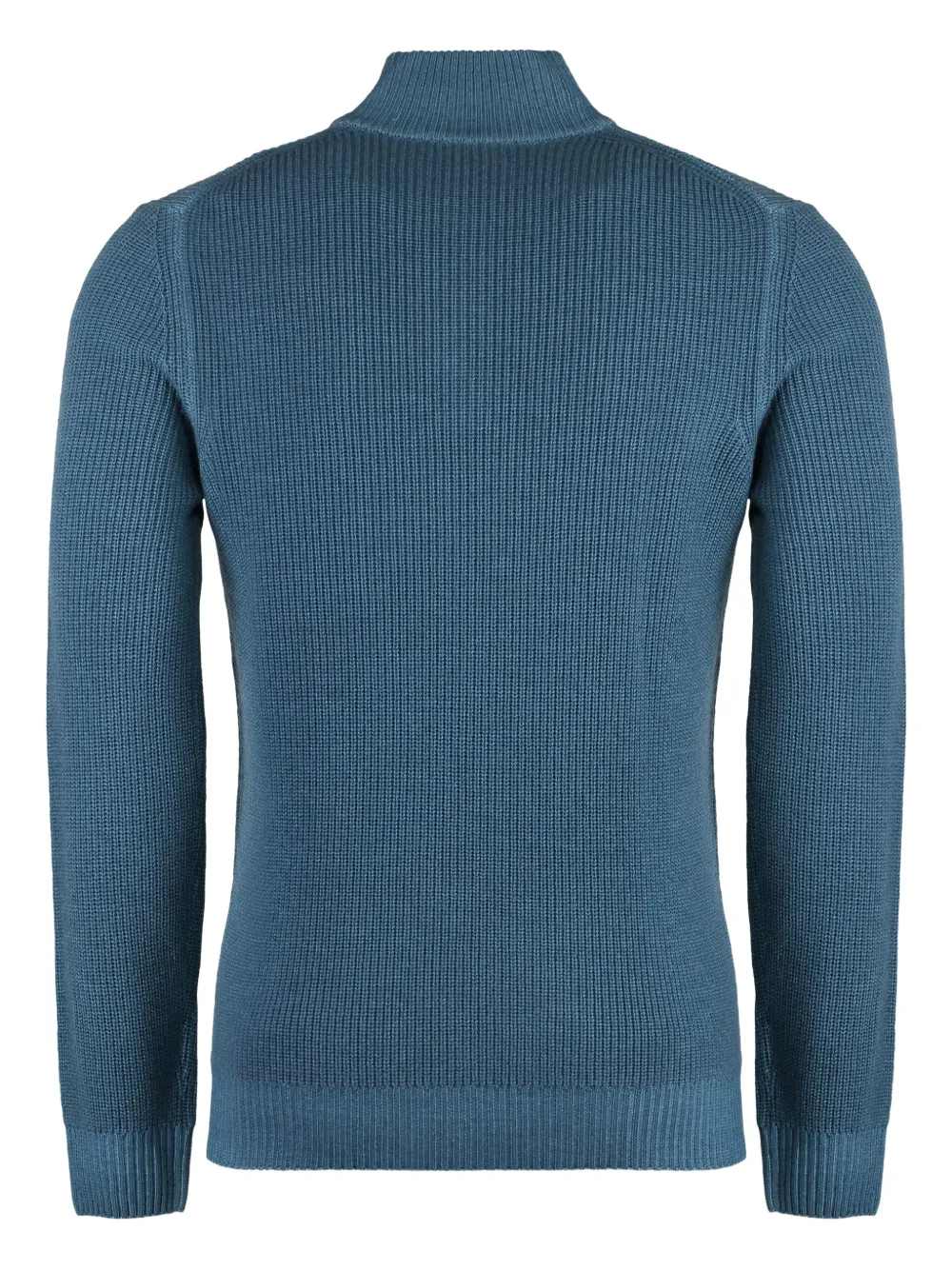 Moorer half-zip cable-knit wool sweater Blauw