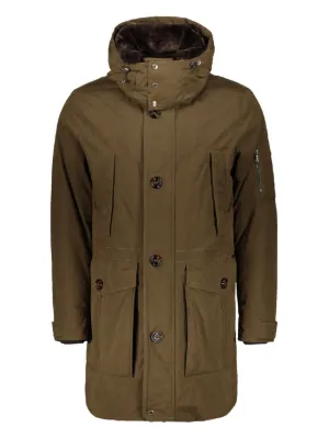 Toga Virilis Taffeta detachable-hood Midi Coat | Brown | FARFETCH
