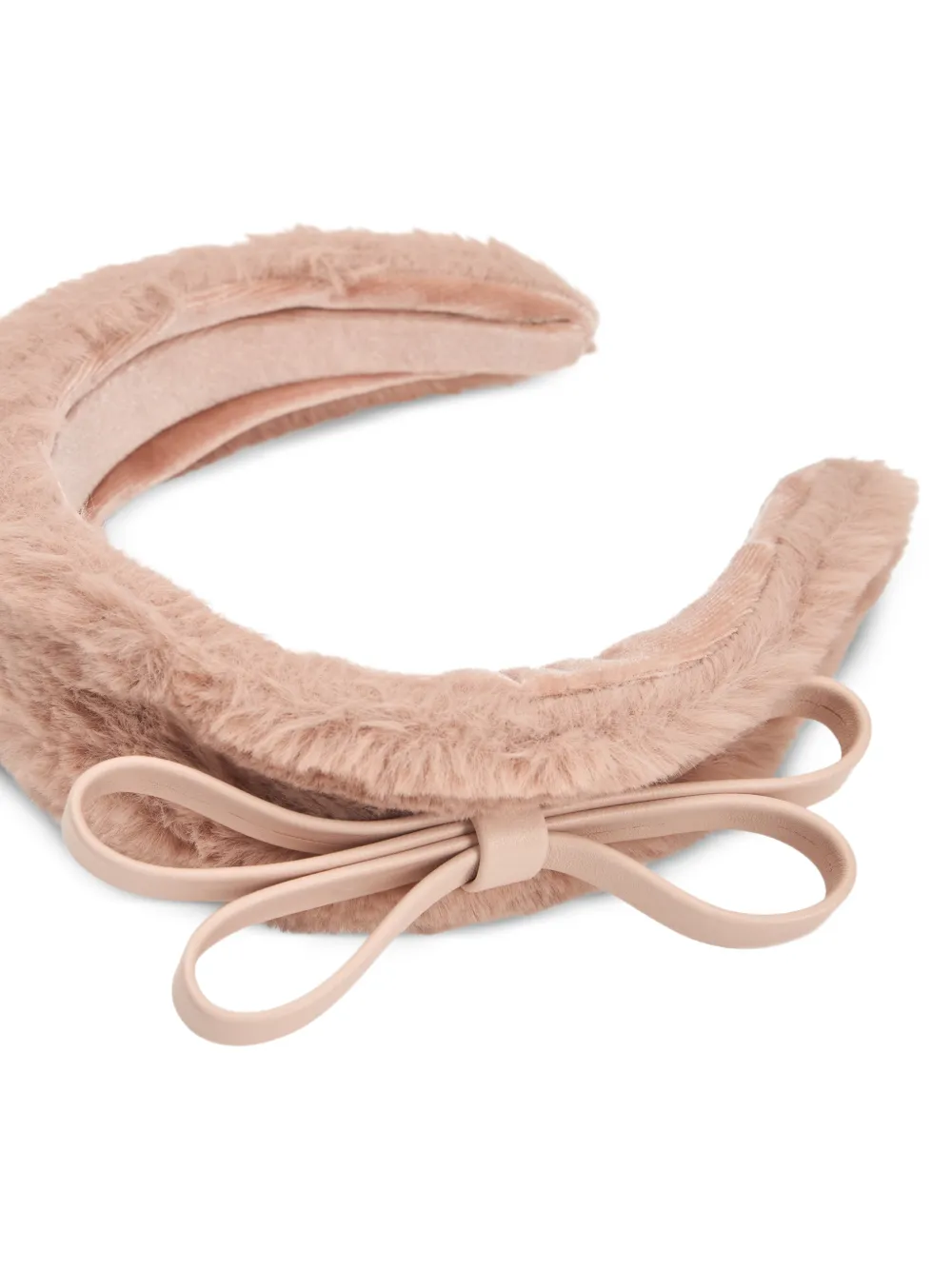  Red(v) Bow Faux Fur Headband - Neutrals 