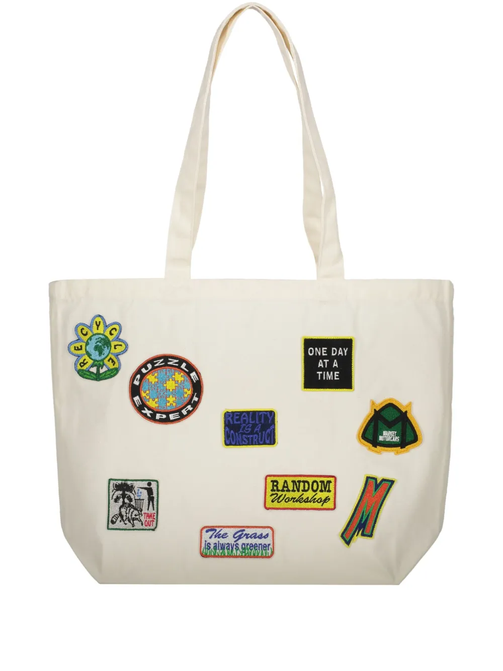 decorative-patches tote bag