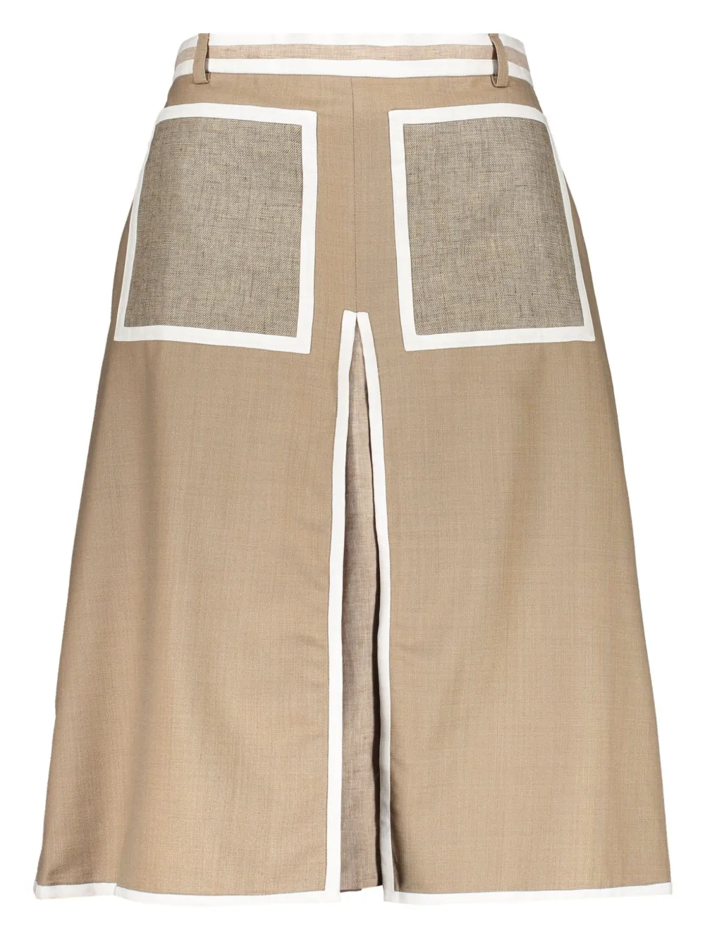 Burberry contrasting-trim midi skirt Beige