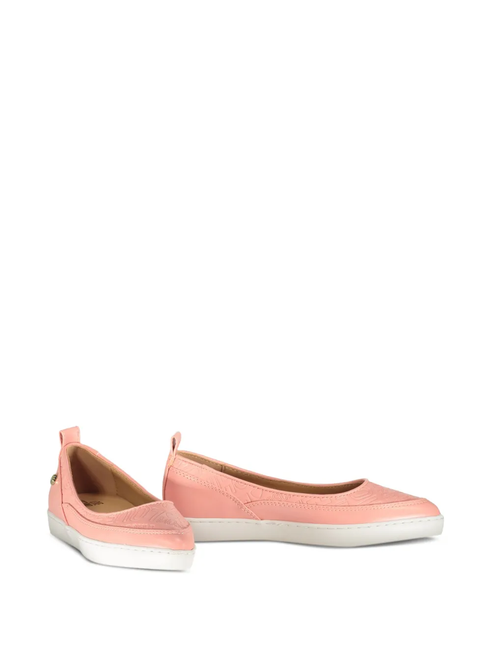 Moschino logo-plaque ballet flats Roze