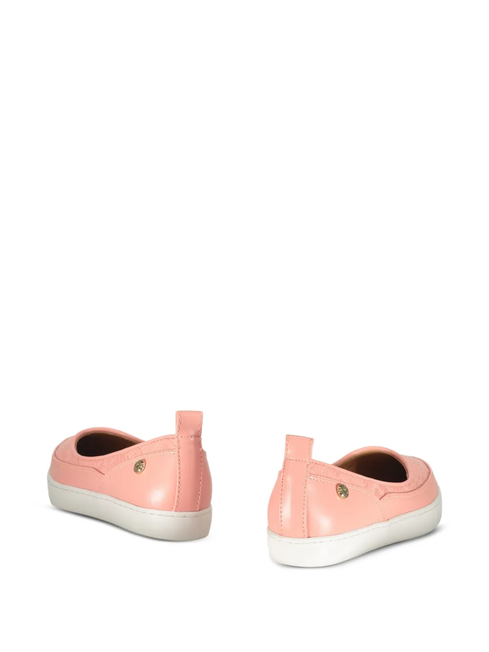 Moschino logo-plaque ballet flats Roze