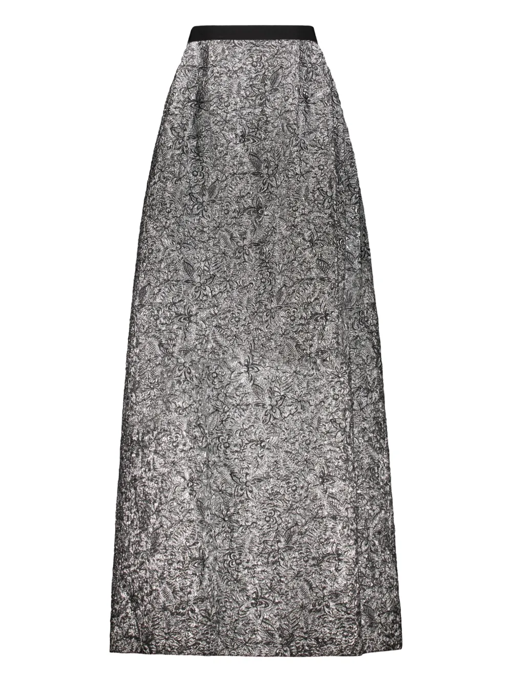 Alberta Ferretti embroidered long skirt Grijs