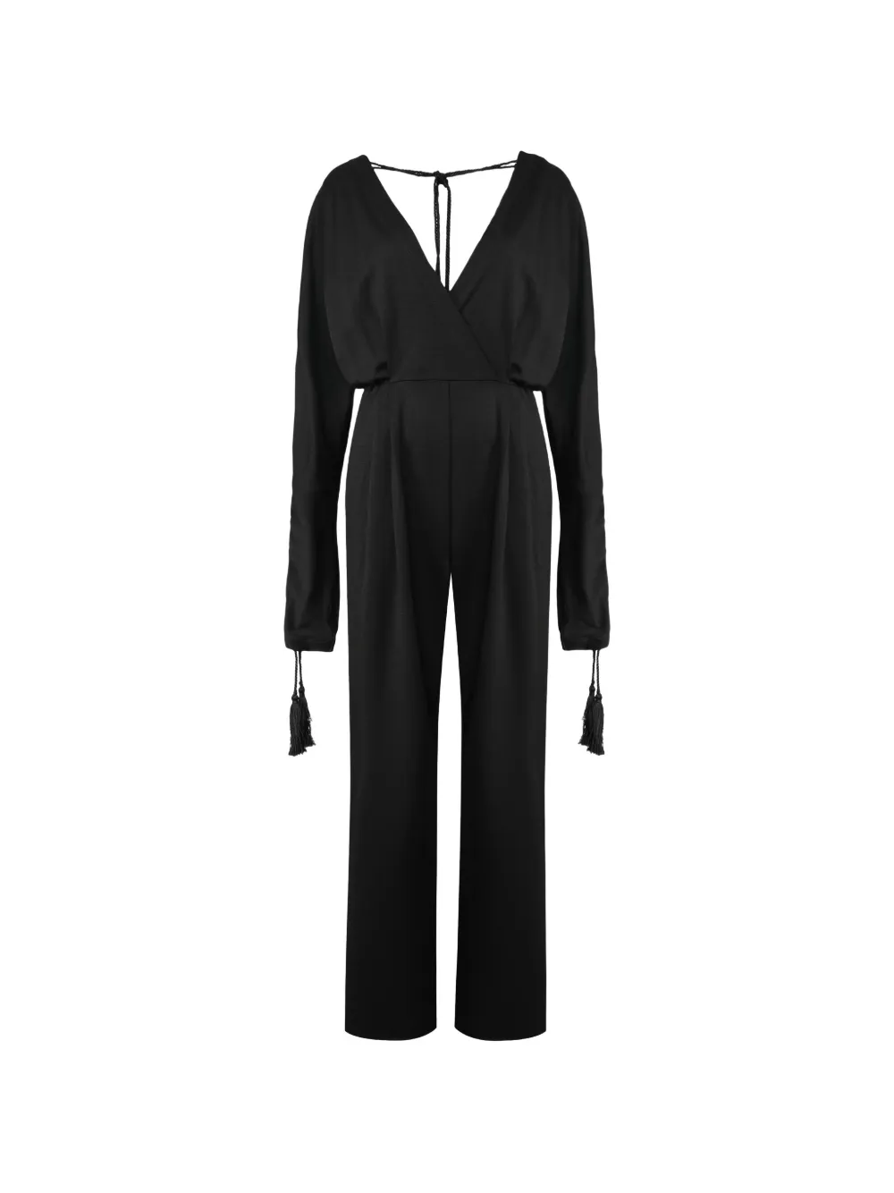 Alberta Ferretti tassel-detail v-neck jumpsuit - Schwarz