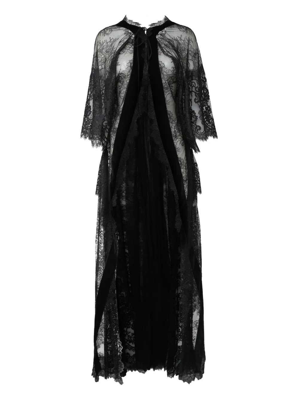 Alberta Ferretti Lace Maxi Dress In Black