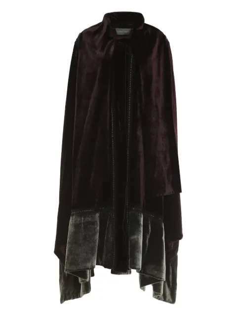 Alberta Ferretti velvet ruffled cape