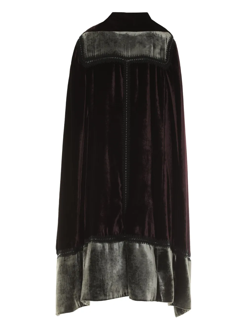Alberta Ferretti velvet ruffled cape Bruin