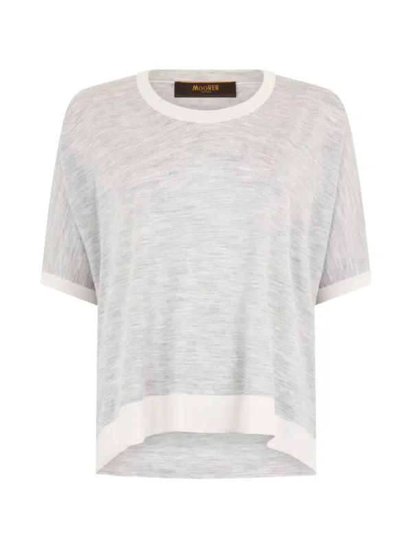 Moorer Panelled Sweater in Grey
