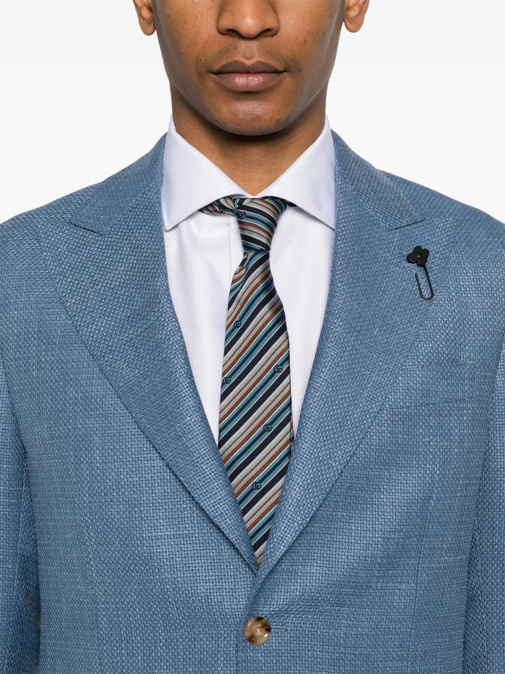 Lardini Blazer met textuur Blauw